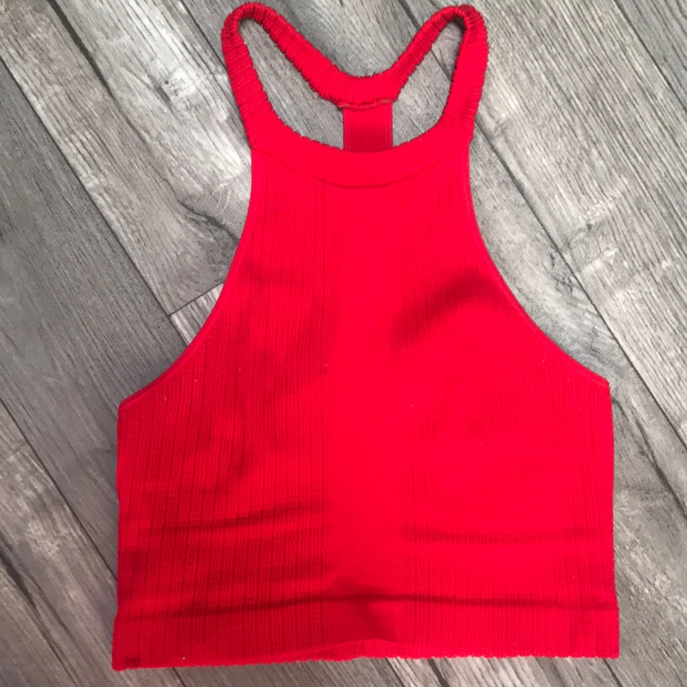 (W) Free People halter top. Size M. Bright Red